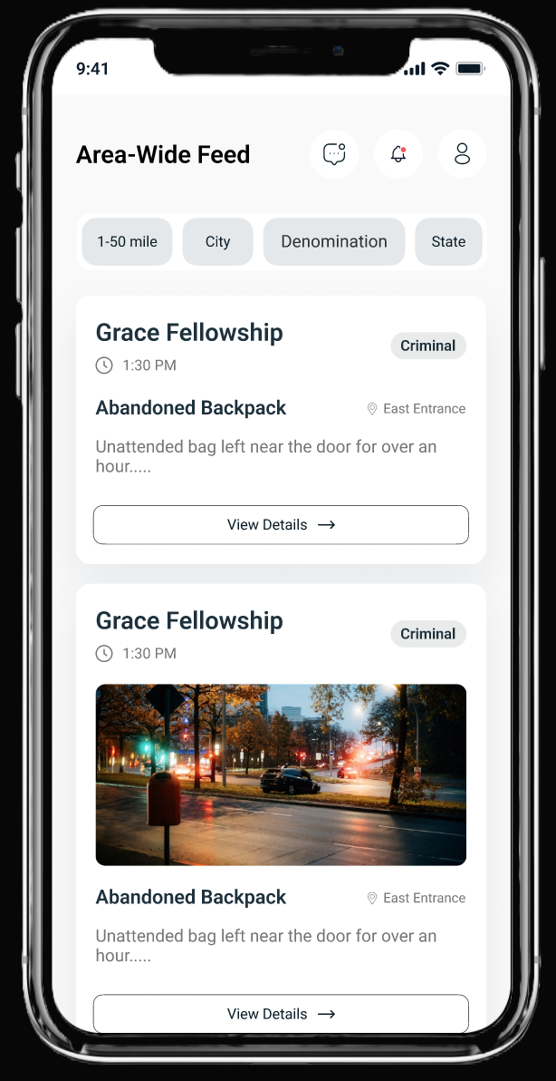 Area-wide feed screen
